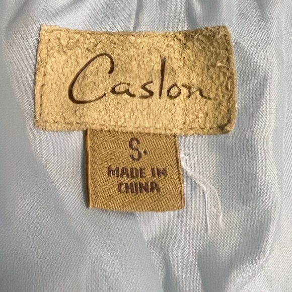 Caslon Women's Genuine Leather Jacket Button Blue Size Small - Picture 6 of 14